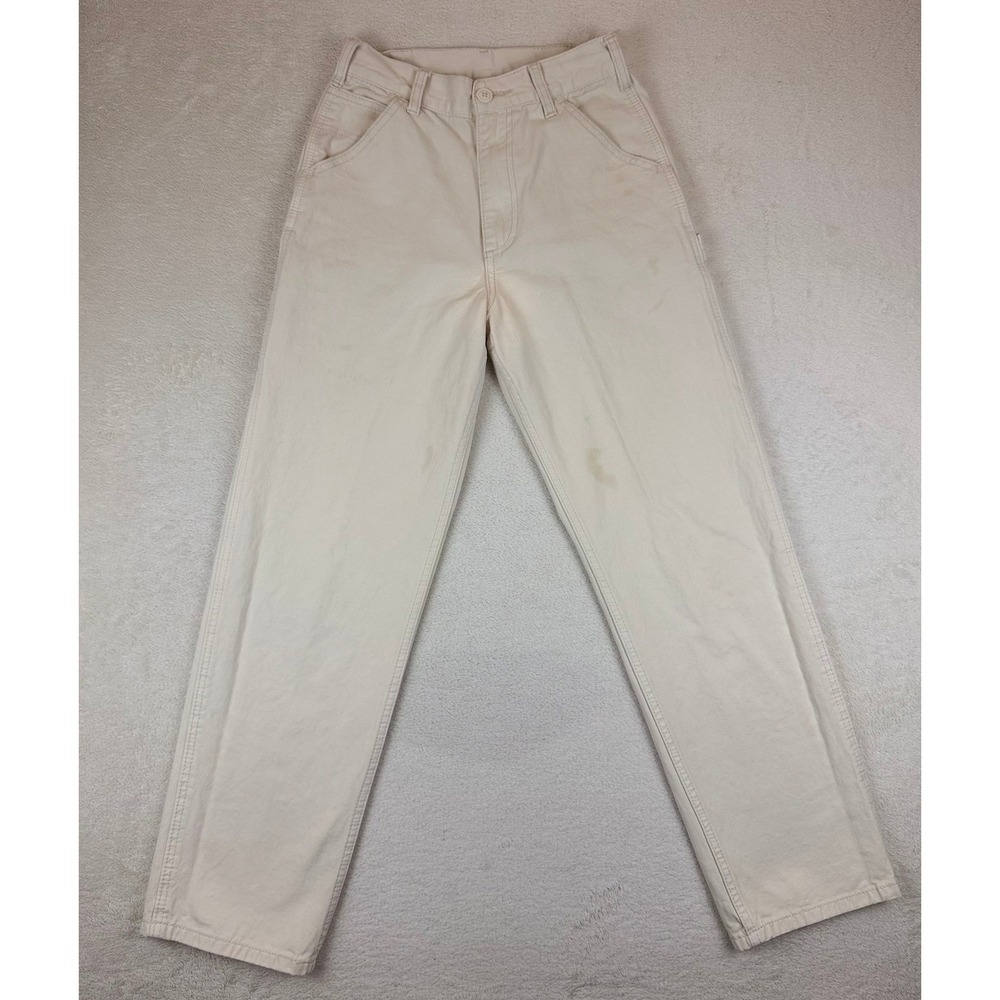 J. Galt Shanghai Ivory Carpenter Pants Womens Medium Cream‎ Utility Straight Leg